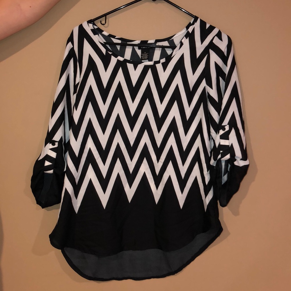 Black and White Blouse